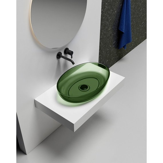 Раковина-чаша прозрачная Abber Kristall 60 см AT2801Emerald, зеленый - фото 2