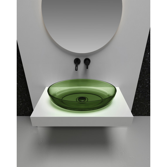 Раковина-чаша прозрачная Abber Kristall 60 см AT2801Emerald, зеленый - фото 3