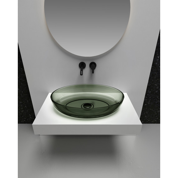 Раковина-чаша прозрачная Abber Kristall 60 см AT2801Vesuvian, оливковый - фото 3