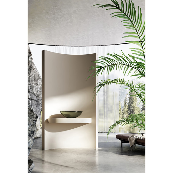 Раковина-чаша прозрачная Abber Kristall 50 см AT2802Vesuvian, оливковый - фото 3