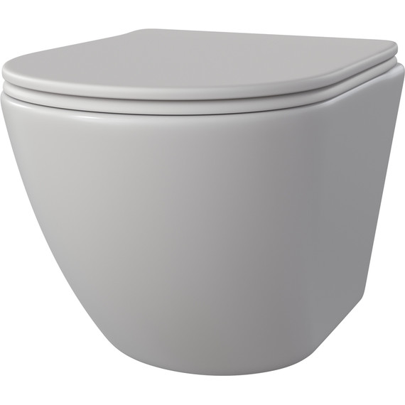 Унитаз подвесной безободковый Taliente Amato AM25010 Bianco opaco с крышкой микролифт, белый матовый - фото 3