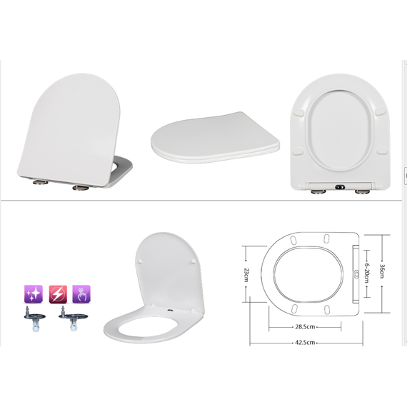 Унитаз подвесной безободковый Taliente Amato AM25010 Bianco opaco с крышкой микролифт, белый матовый - фото 6