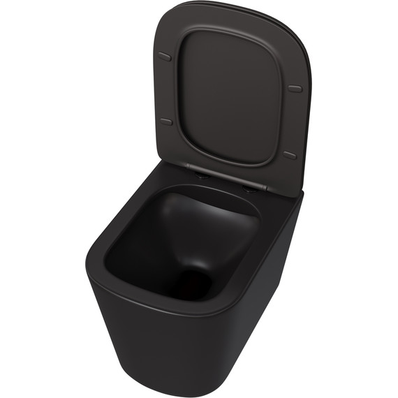 Унитаз подвесной безободковый Taliente Correto CR25200 Nero с крышкой микролифт, чёрный матовый, Цвет производителя: чёрный матовый - фото 5