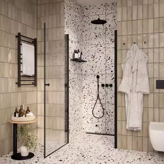 Душевая дверь Parly 70 см DE70B, чёрный/прозрачное - фото 2