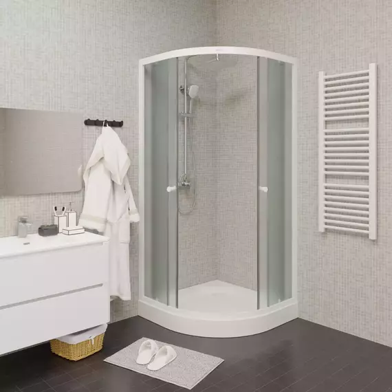 Душевое ограждение Parly 90х90 см ZF91 в комплекте с поддоном, белый/матовое - фото 2