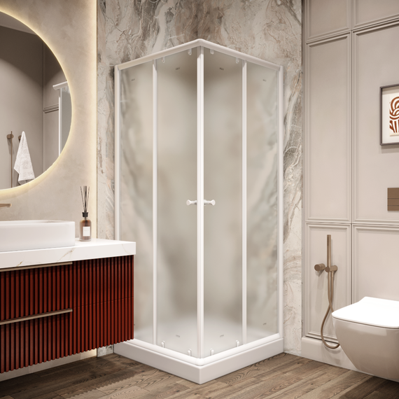 Душевое ограждение Parly 80х80 см ZFQ81, белый/матовое - фото 2