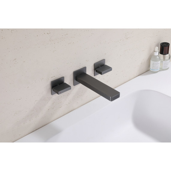 Смеситель для раковины настенный Abber Daheim AF82122NG (со скрытой частью) никель, Цвет производителя: никель - фото 2