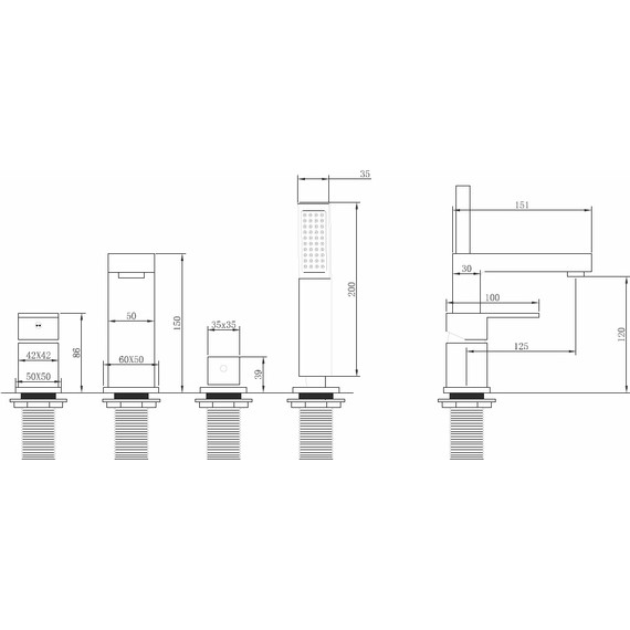 Смеситель для ванны Abber Daheim AF8213NG, никель, Цвет производителя: никель - фото 3