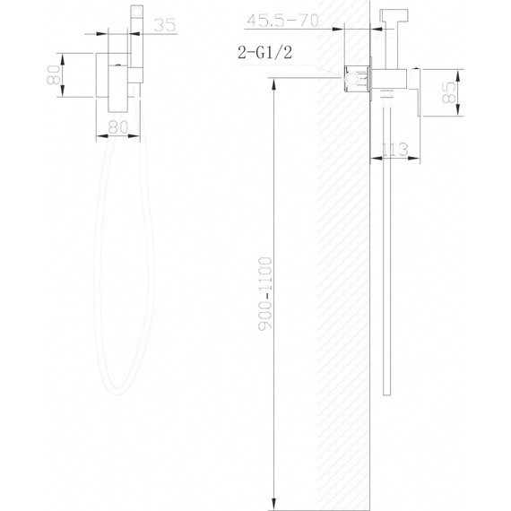 Набор для гигиенического душа Abber Daheim AF8226NG, никель - фото 4