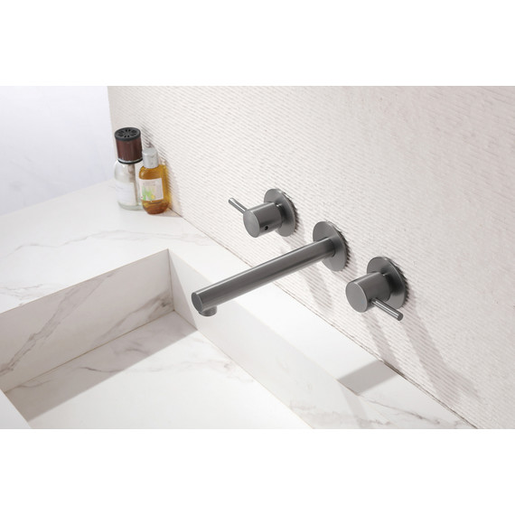 Смеситель для раковины настенный Abber Emotion AF88121NG (со скрытой частью) никель, Цвет производителя: никель - фото 2