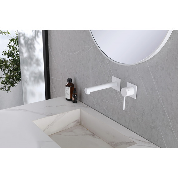 Смеситель для раковины настенный Abber Emotion AF8812W (со скрытой частью) белый, Цвет производителя: белый - фото 2