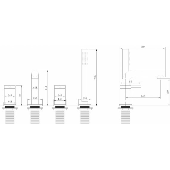Смеситель для ванны Abber Emotion AF8813NG, никель, Цвет производителя: никель - фото 3