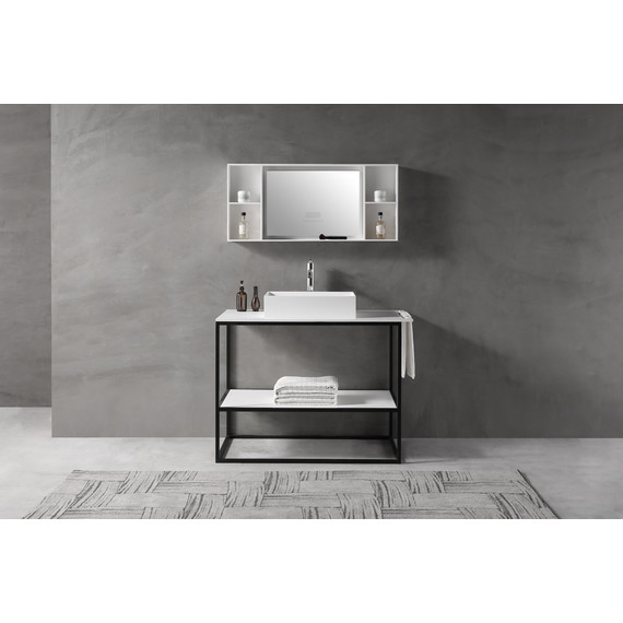 Консоль напольная со столешницей Abber Stein AS2631 106 см, белый матовый - фото 2