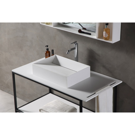 Консоль напольная со столешницей Abber Stein AS2631 106 см, белый матовый - фото 3