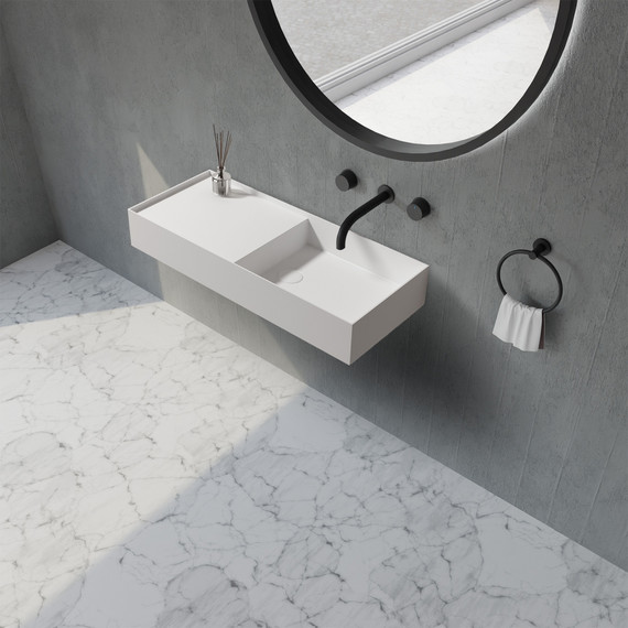 Раковина подвесная Abber Stein 80 см AS2648, белый матовый - фото 4