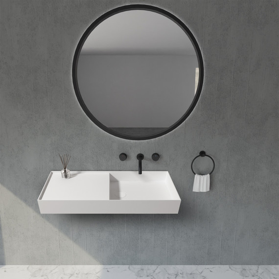 Раковина подвесная Abber Stein 80 см AS2648, белый матовый - фото 2