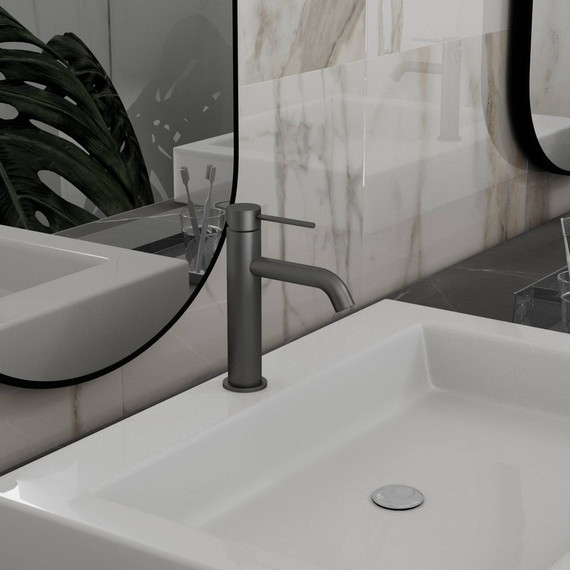 Смеситель для раковины Vincea City VBF-2C1GM, вороненая сталь - фото 2