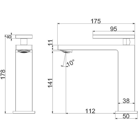 Смеситель для раковины Vincea Dice VBF-2DS1GM, вороненая сталь - фото 4