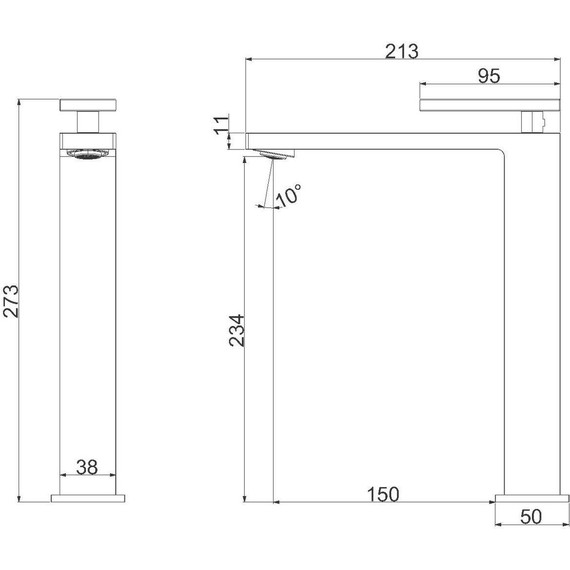 Смеситель для раковины высокий Vincea Dice VBF-2DS2BN, сатин - фото 3