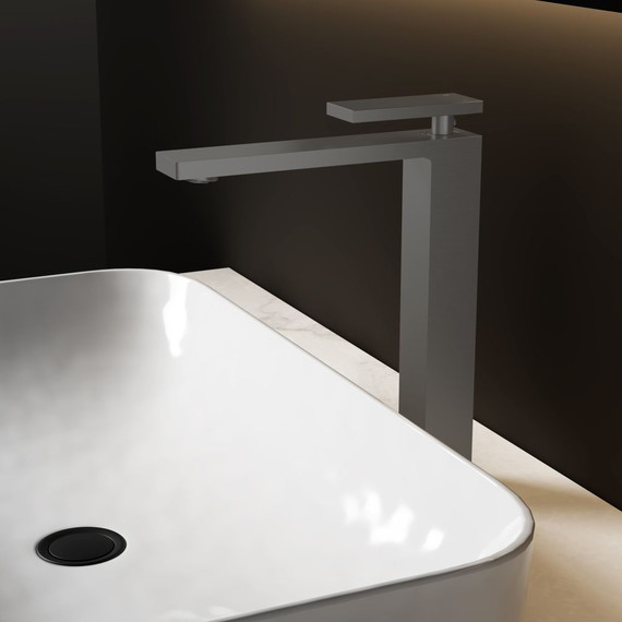 Смеситель для раковины высокий Vincea Dice VBF-2DS2GM, вороненая сталь - фото 2