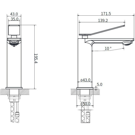 Смеситель для раковины Vincea Verse VBF-2VE1MB, чёрный - фото 3