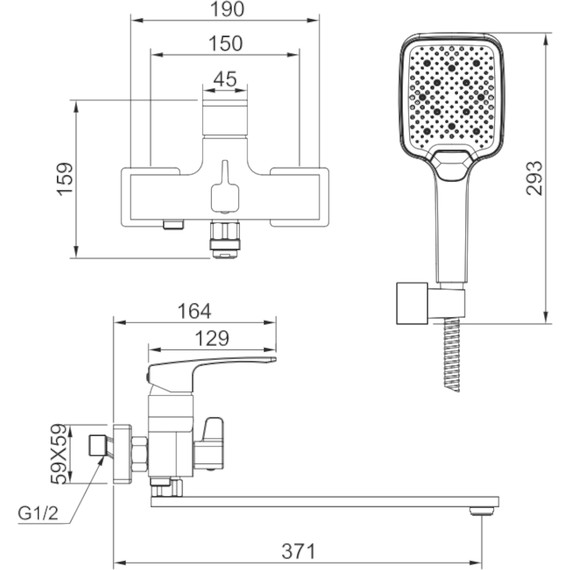 Смеситель для ванны Raglo R01.22, хром - фото 2