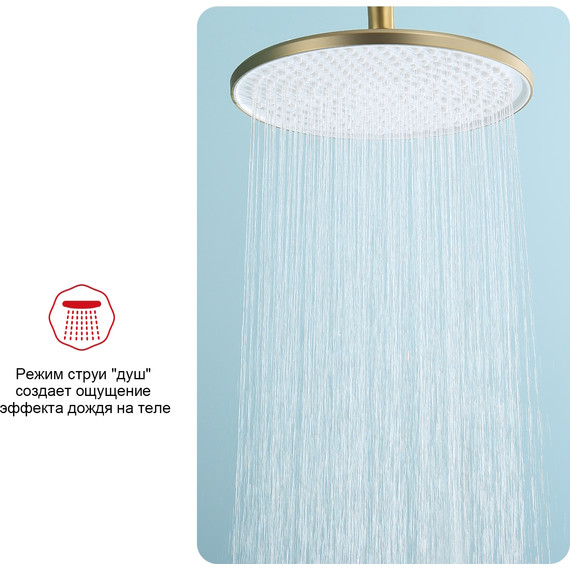 Верхний душ Raglo 250x250 мм R451.50.03, сатин золотой - фото 5