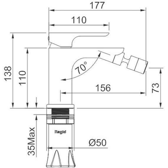 Смеситель для биде Raglo R03.50, хром - фото 2