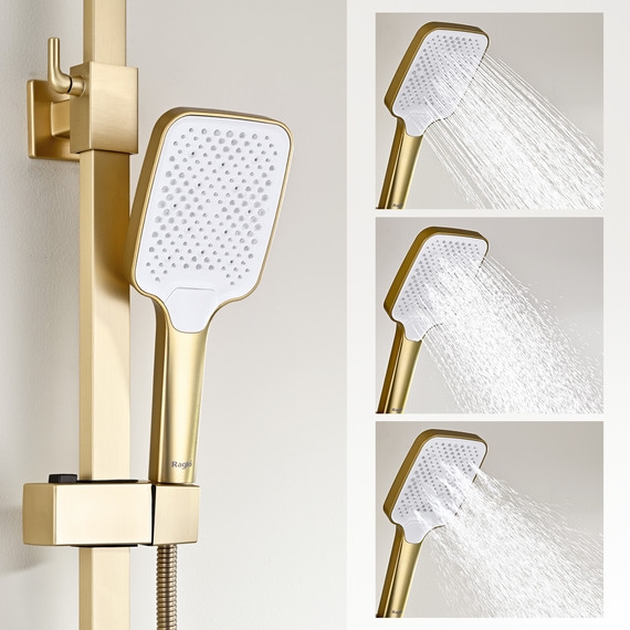 Душевая система Raglo R01.24.03, сатин золотой - фото 12