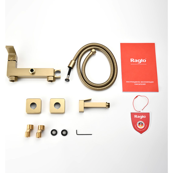 Набор для гигиенического душа Raglo R01.51.03, сатин золотой - фото 9