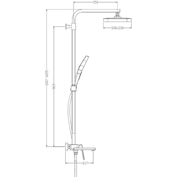 Душевая система Raglo R51.24, хром - фото 2