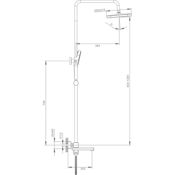 Душевая система Raglo R30.24.09, графит - фото 2