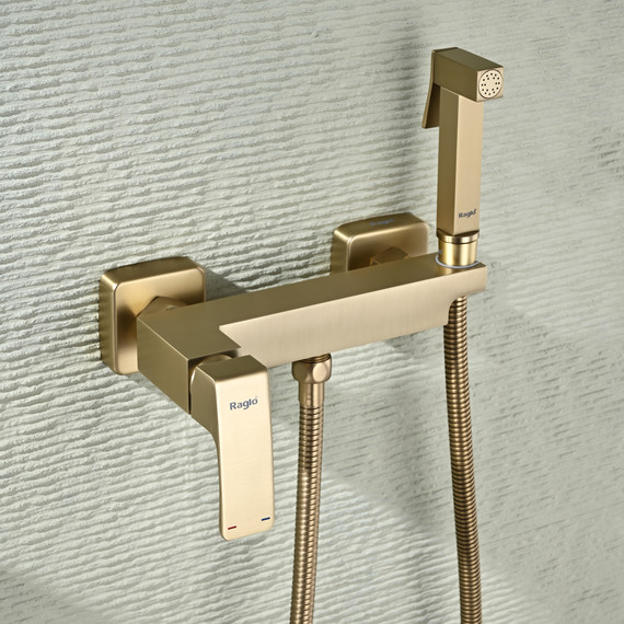 Набор для гигиенического душа Raglo R01.51.03, сатин золотой - фото 4