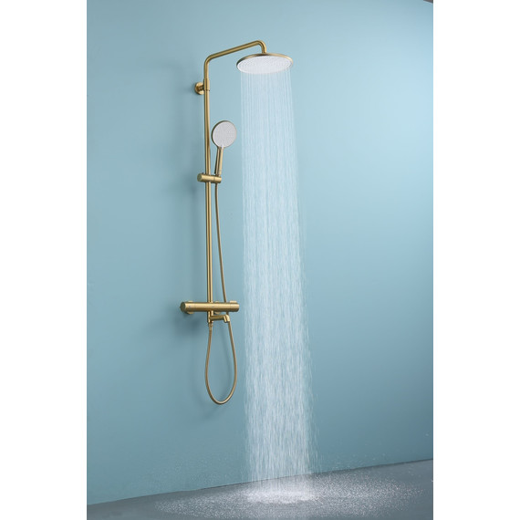 Душевая система с термостатом Raglo R20.26.03, сатин золотой - фото 5