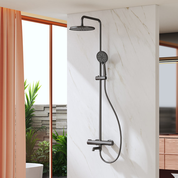 Душевая система с термостатом Raglo R20.26.09, графит - фото 3