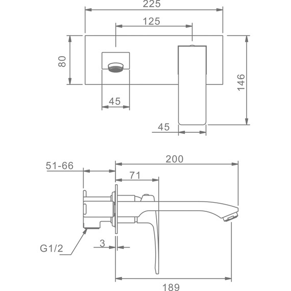 Смеситель для раковины Raglo R01.11 (со скрытой частью) хром - фото 2