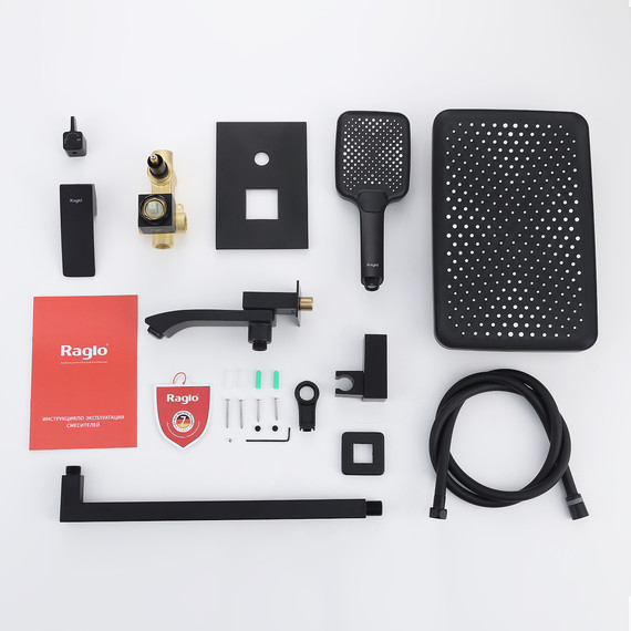 Душевая система встраиваемая Raglo R01.27.06 (со скрытой частью) чёрный - фото 11