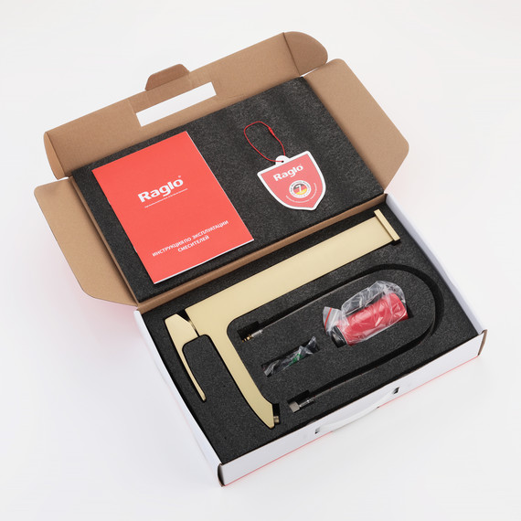 Смеситель для раковины высокий Raglo R01.15.03, золотой сатин - фото 11