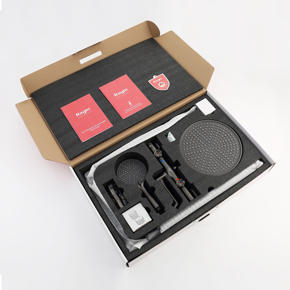 Душевая система с термостатом Raglo R20.26.09, графит - фото 13