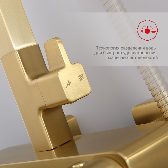 Душевая система Raglo R51.24.03, сатин золотой - фото 6