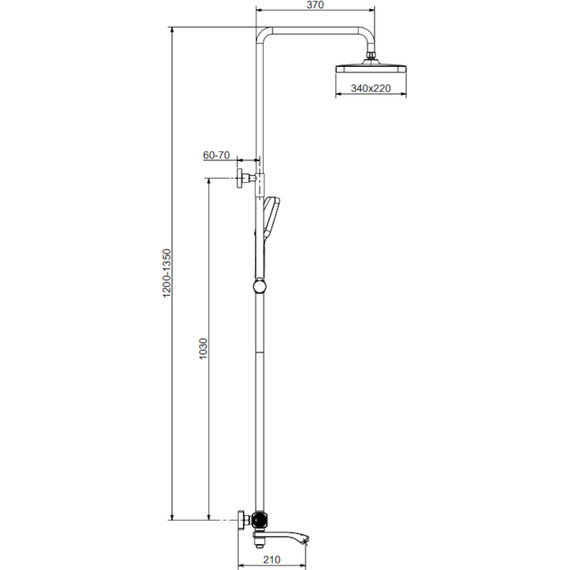 Душевая система с термостатом Raglo R01.26.03, сатин золотой - фото 2