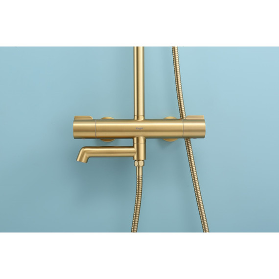 Душевая система с термостатом Raglo R20.26.03, сатин золотой - фото 8