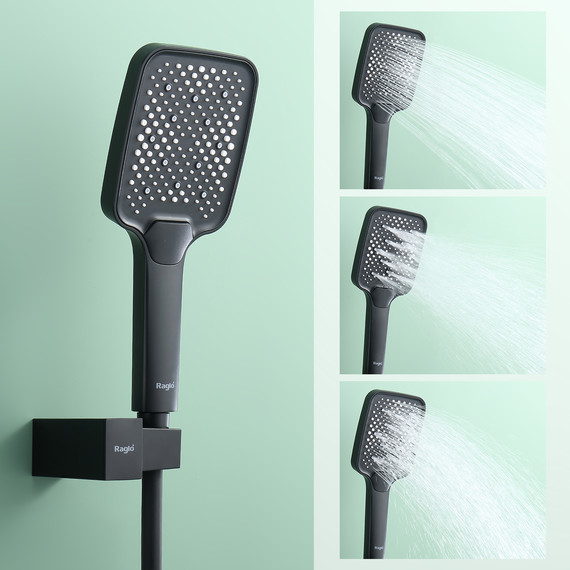 Душевая система встраиваемая Raglo R01.27.06 (со скрытой частью) чёрный - фото 9