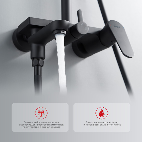 Душевая система Raglo R31.24.06, чёрный - фото 4