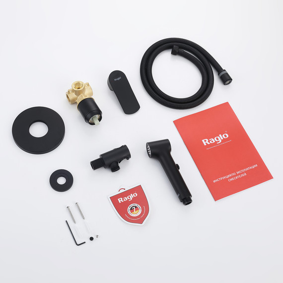 Набор для гигиенического душа Raglo R03.53.06 (со скрытой частью) чёрный - фото 10