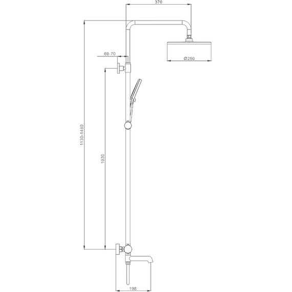 Душевая система Raglo R20.24.03, сатин золотой - фото 2