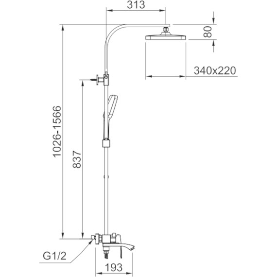 Душевая система Raglo R01.24.06, чёрный - фото 2