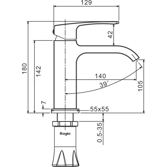 Смеситель для раковины Raglo R02.10.03, золотой сатин - фото 2