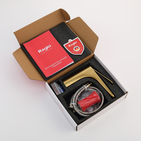 Смеситель для раковины Raglo R21.10.03, золотой сатин - фото 10