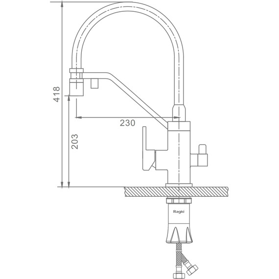 Смеситель для кухни Raglo R85.62.03, золотой сатин - фото 2
